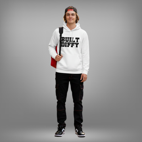 BUILT DIFFY - White - Solid Color Letters