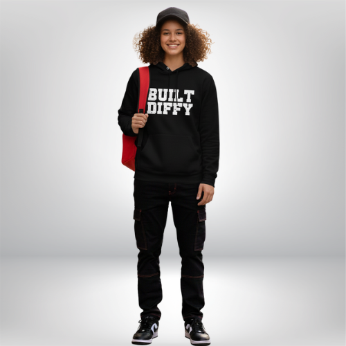 BUILT DIFFY - Black - Solid Color Letters